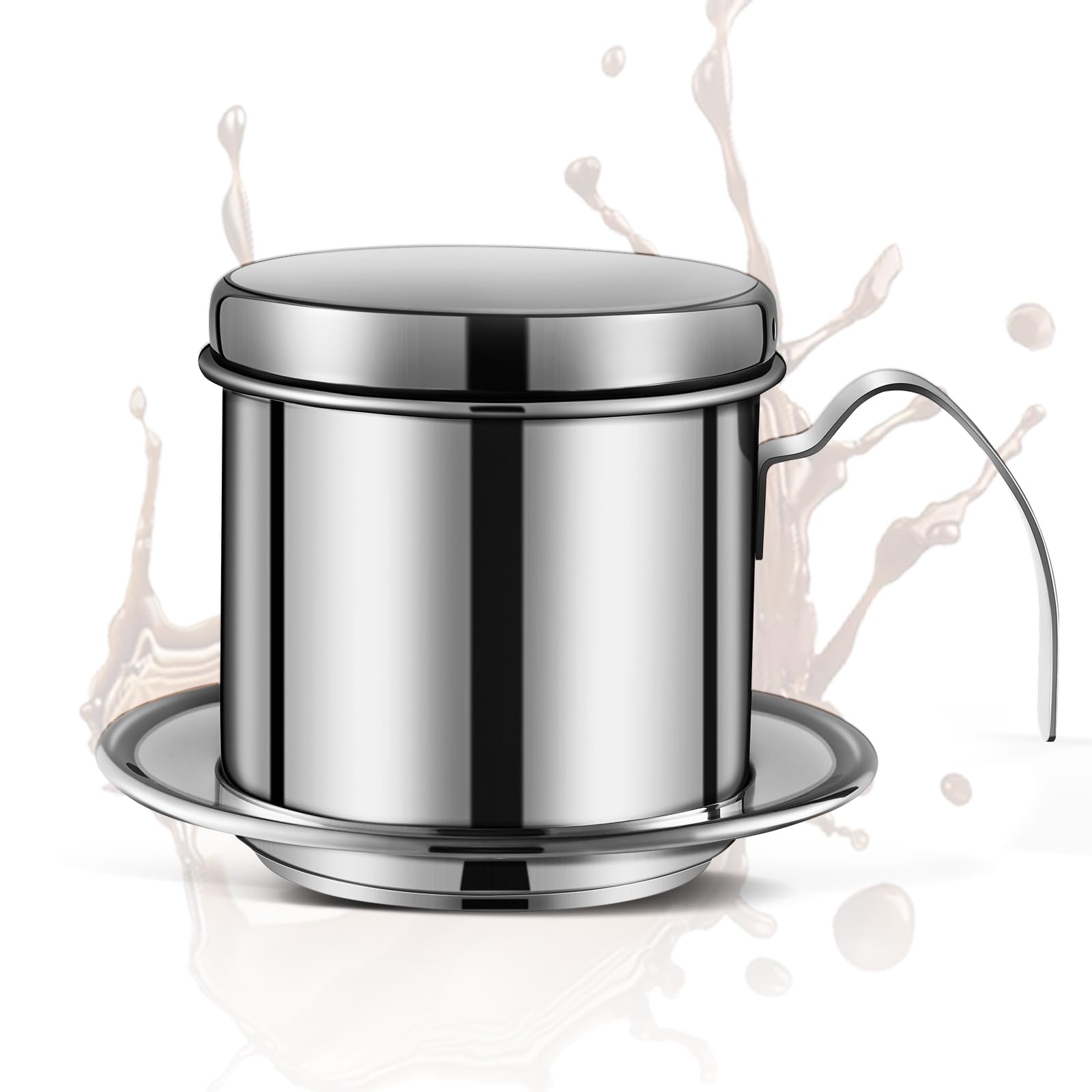 BIMYJ Authentic Vietnamese Coffee Dripper | Heavy-Duty 8oz Phin Filter Vietnamese Coffee Maker | Premium Stainless Steel Phin Coffee Filter for Rich Slow-Drip Brew
