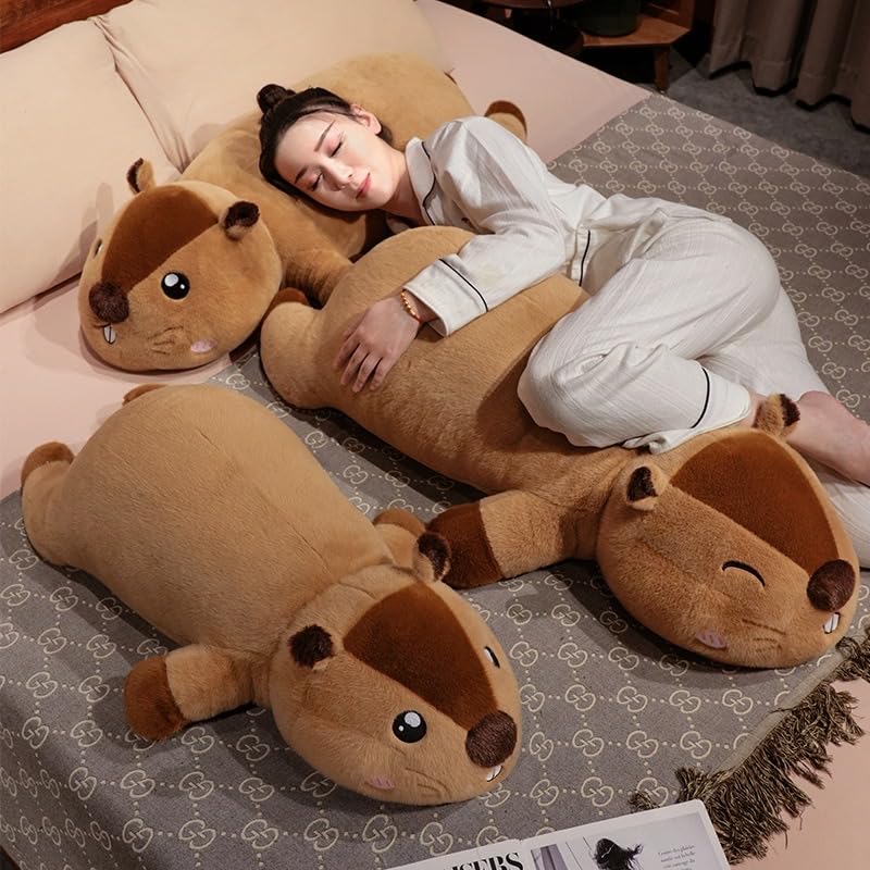 30 Inch Groundhog Plush Pillow - Soft Detachable Long Body Stuffed Animal for Kids & Adults