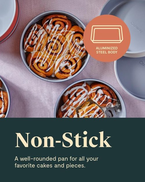 Caraway 9” Circle Pan - Non-Stick Ceramic Coating - Chemical-Free - Ideal for Cakes & Tartes - Cream
