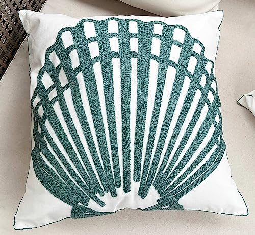 Nautical Embroidered Pillow Cover - 18 Inch Canvas Decor