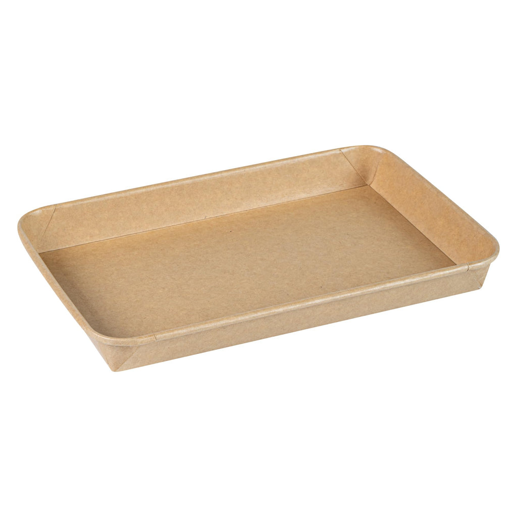 Matsuri Vision 9.5 x 6 x 0.9 Inch Sushi Trays, 100 Greaseproof Sushi Packaging Boxes - Lids Sold Separately, Disposable, Kraft Paper Sushi Containers, For Appetizers Or Desserts - Restaurantware