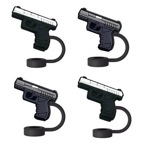 Gun Straw Toppers For Stanley Cups;Gun Straw Covers Cap Toppers Compatible With Stanley 30&40 Oz Tumbler, Reusable & Silicone Tumbler Straws Topper For 0.4 Inch/10 Mm Tips 4 Pcs