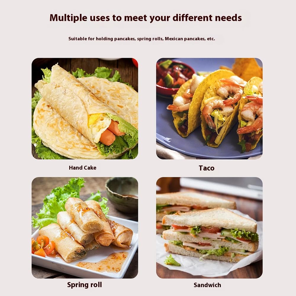 Digead Taco Holder Stand - Holds 3 Tacos with 2 Sauce Cups & Gold Spoon - Premium 304 Stainless Steel Gold-Plated - Heat Resistant & Oven/Dishwasher/Grill Safe
