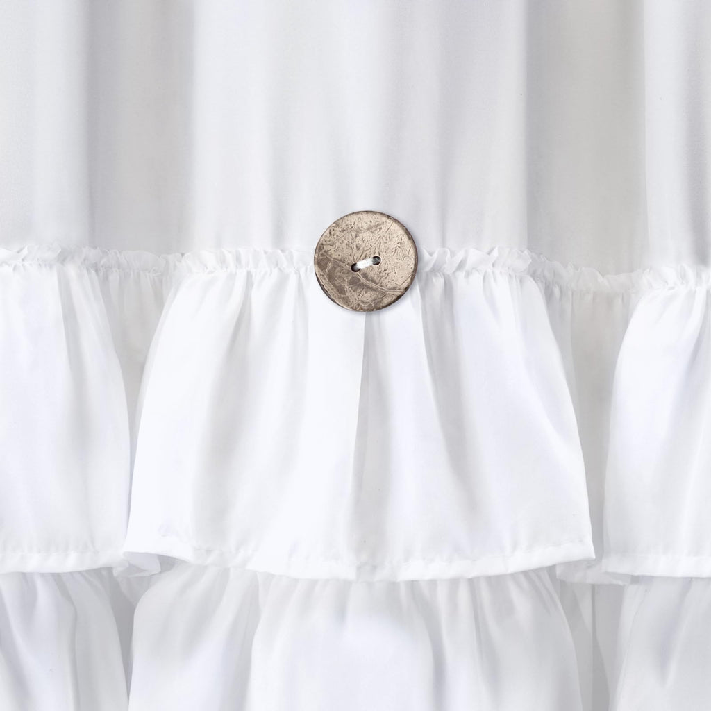 NDDYCU Ruffle Farmhouse Shower Curtain, White Vintage Shower Curtains for Bathroom Fabric Cute Rustic Cloth, 72" W X 72" L Inch