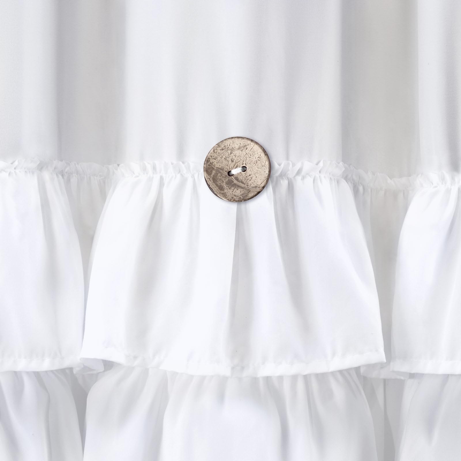 NDDYCU Ruffle Farmhouse Shower Curtain, White Vintage Shower Curtains for Bathroom Fabric Cute Rustic Cloth, 72" W X 72" L Inch