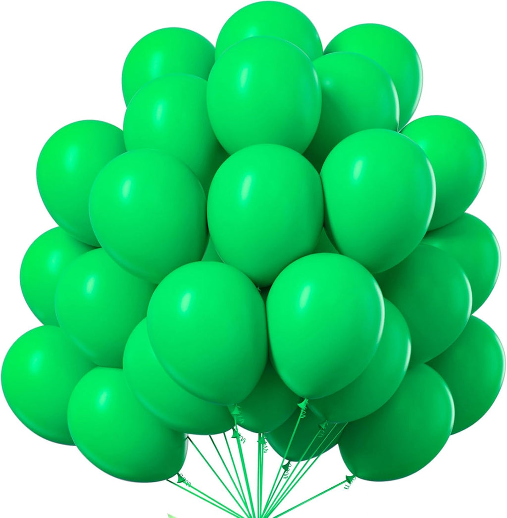 PartyWoo Green Balloons - 100pcs 12 Inch Latex Helium Balloons for Birthday & Baby Shower Decor