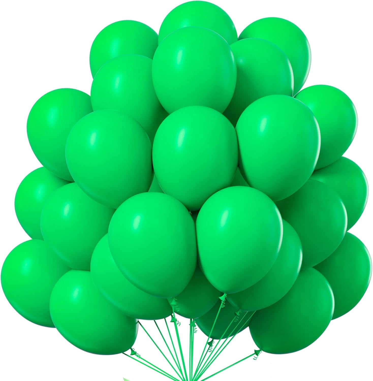 PartyWoo Green Balloons - 100pcs 12 Inch Latex Helium Balloons for Birthday & Baby Shower Decor