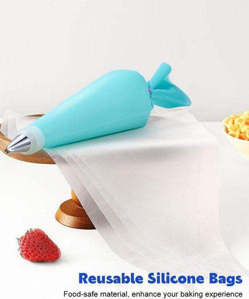 176PCS Piping Bags Set by [Brand Name] - Includes 150 Anti-Burst 12-Inch Bags, 12 Tips & More