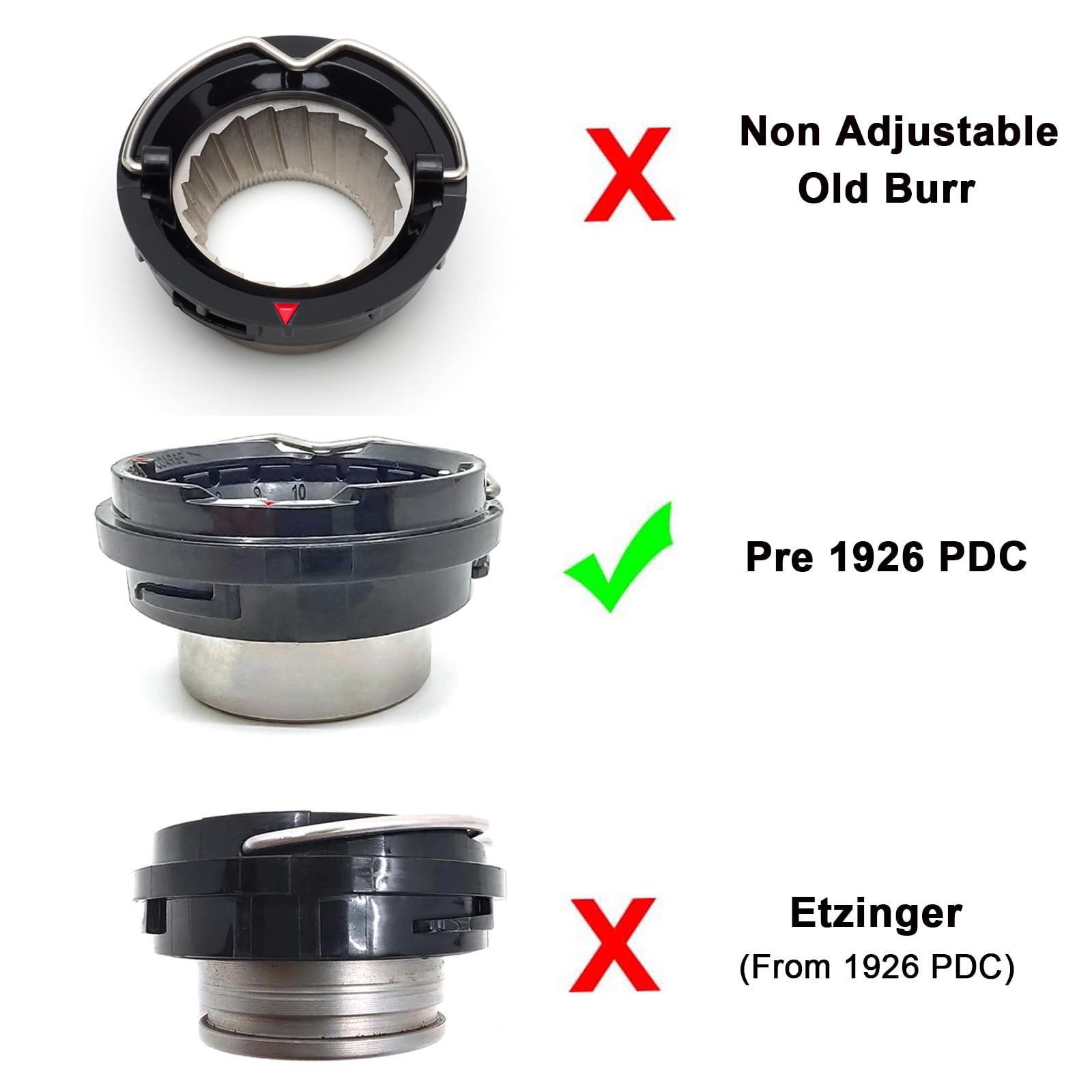 Conical Grinder Burr Set Replacement Compatible with Breville Espresso Machines Coffee Grinder Burr(Pre 1926 PDC)