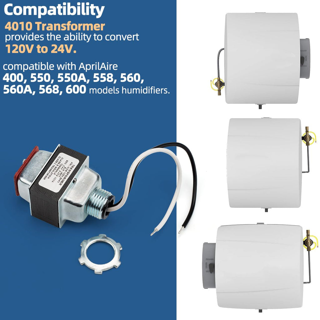 4010 Humidifier Transformer Compatible with Aprilaire 400 550 550A 558 560 560A 568 600 Humidifiers, 110V to 24V Transformer 10VA for Humidifier Controller Replacement Parts GP-LT240V420T