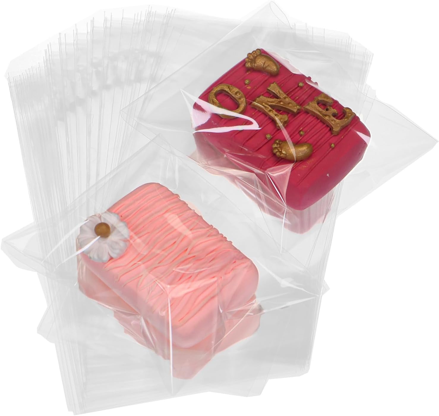 TEMLQPACK Clear Cellophane Bags - 100 Pcs, 4 x 6 Inch for Cookies, Treats, and Party Favors
