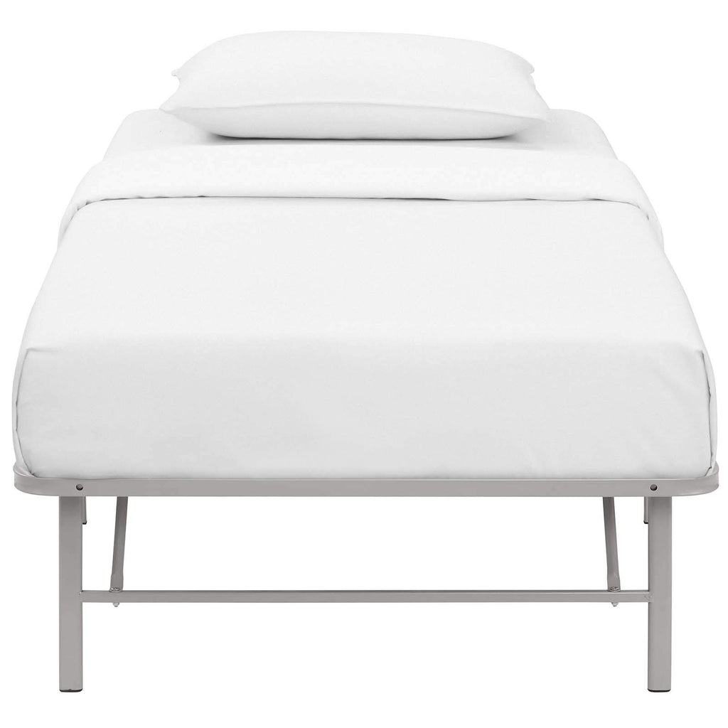 Modway Horizon Replaces Box Spring-Folding Metal Mattress Bed Frame, Twin, Gray
