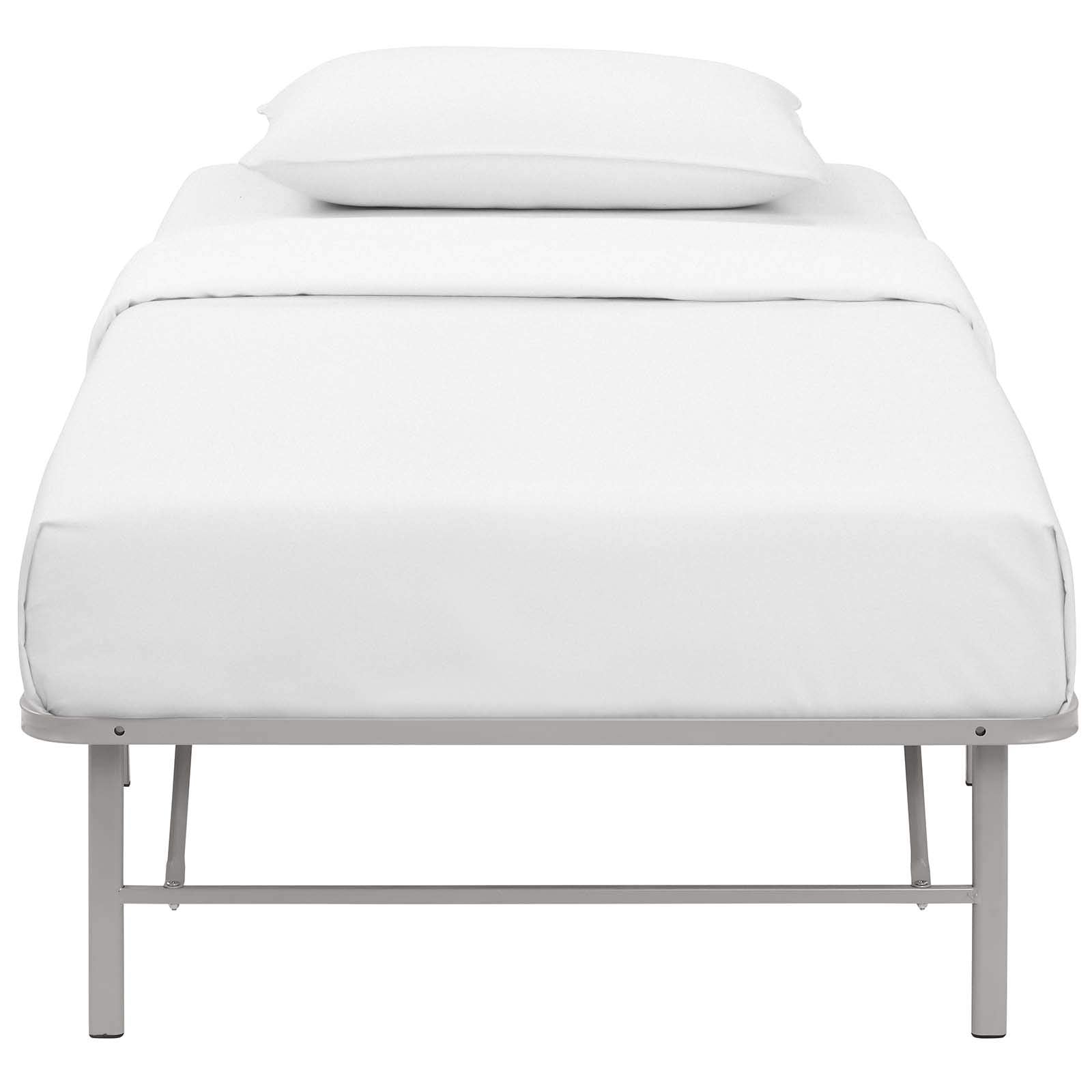 Modway Horizon Replaces Box Spring-Folding Metal Mattress Bed Frame, Twin, Gray