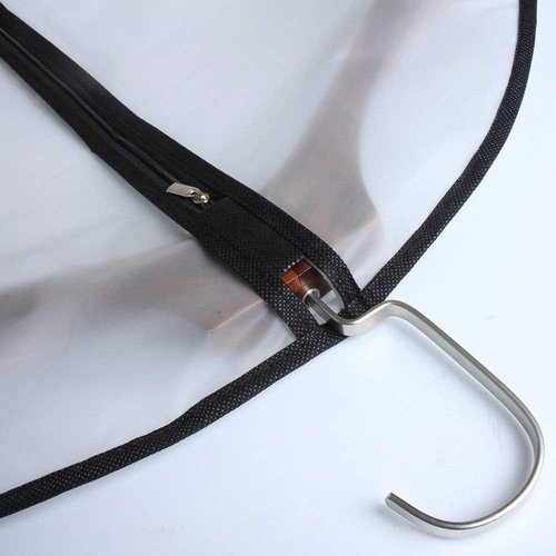 HomeClean Garment Bag Set - 6 Plastic Zipper Bags for Hanging Clothes | 24'' x 40'', Black