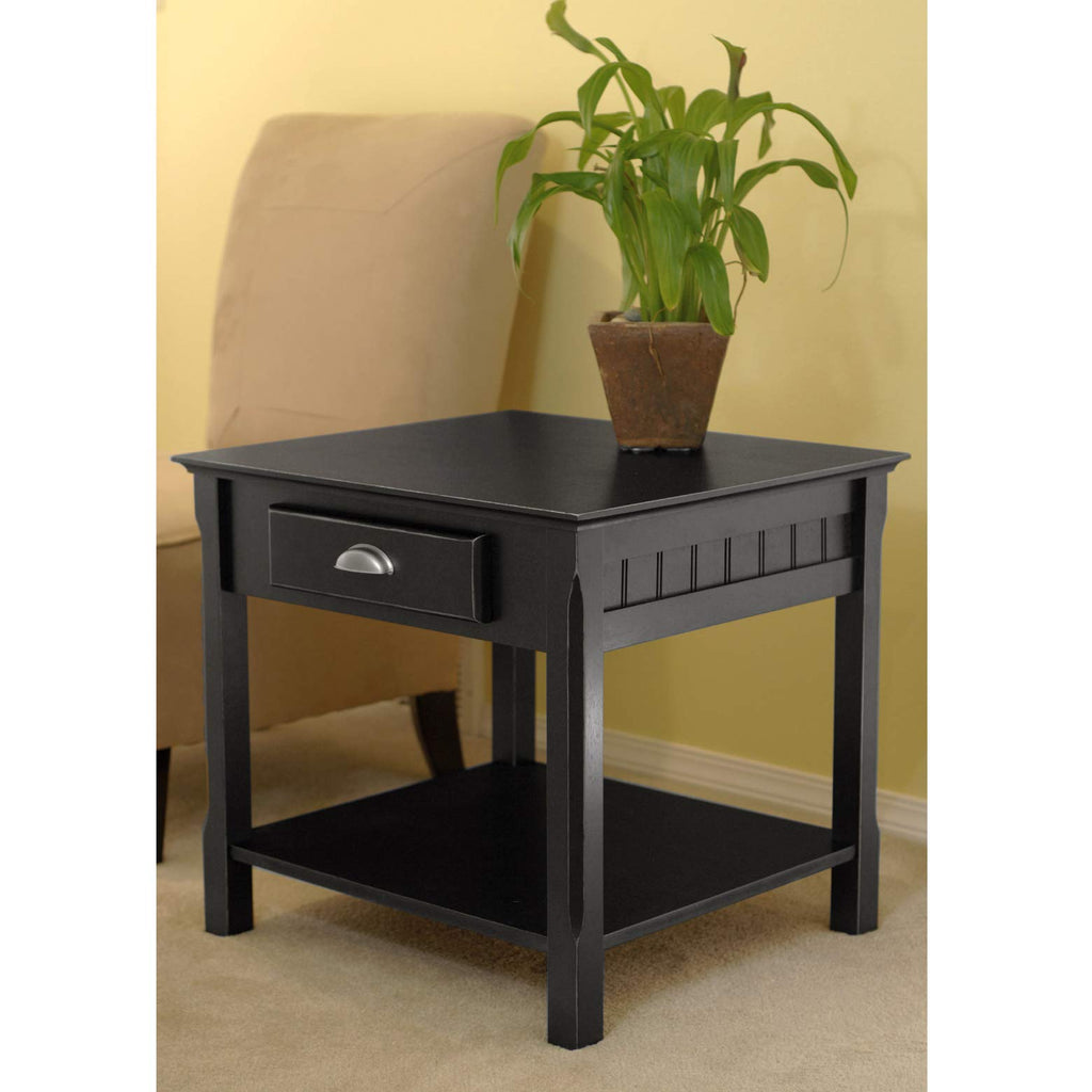 Winsome Wood Timber Occasional Table, Black, 21.97 x 21.97 x 22.05 inches