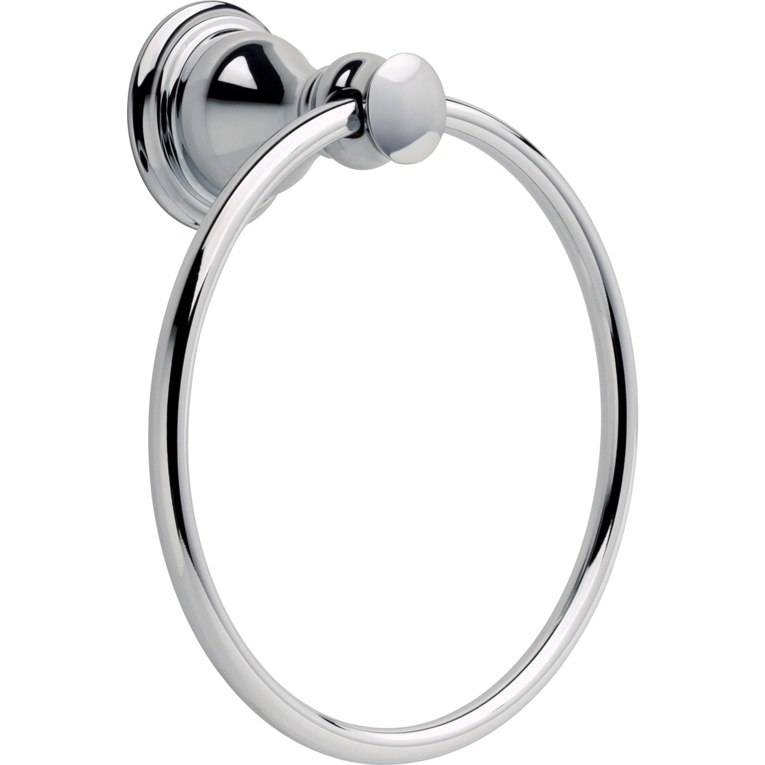 Delta Aubrey (1-Pack) Hand Towel Holder Polished Chrome Towel Racks for Bathroom Wall Round Towel Ring Holder for Bath Towel Hanger for Kitchen, Bathroom Accessories AUB46-PC