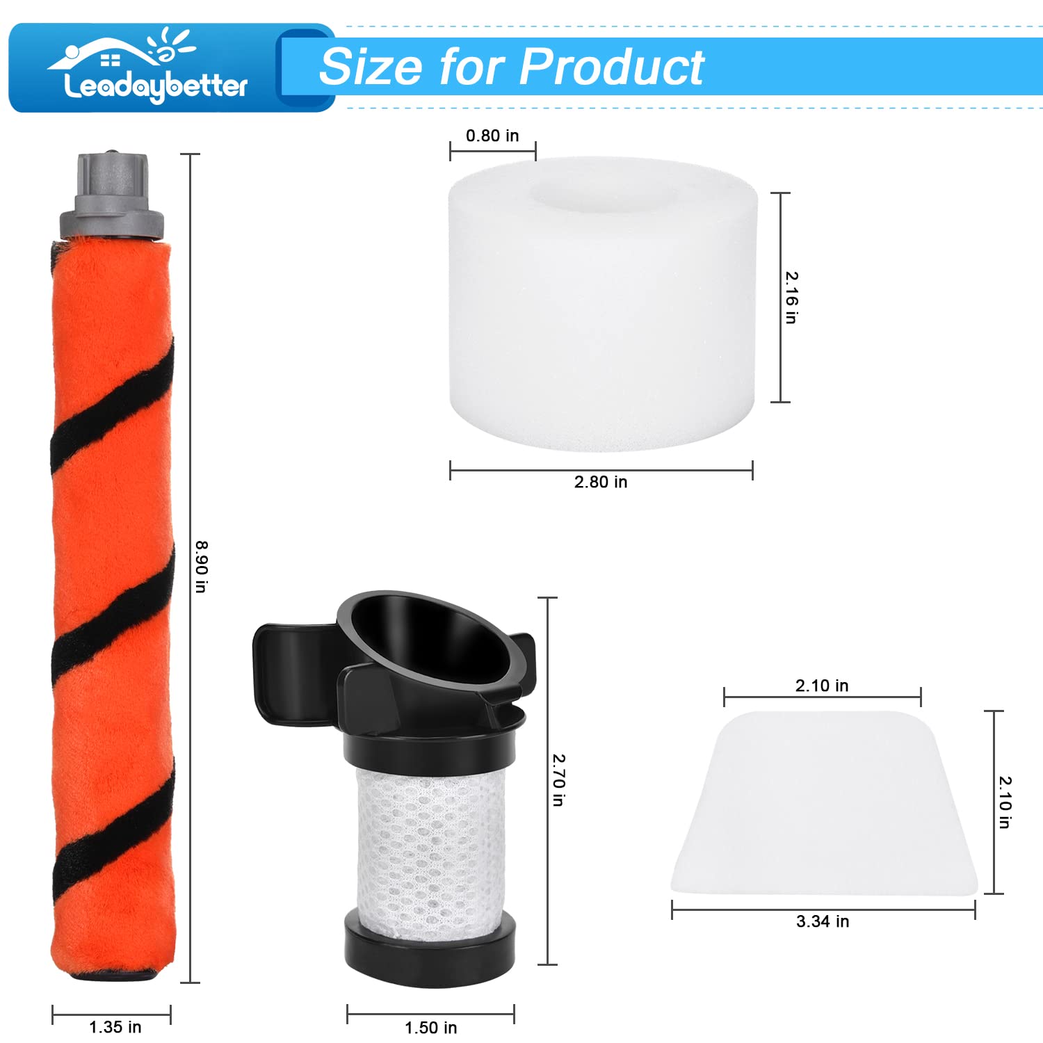 Leadaybetter Vacuum Filters Replacement for Shark ION Flex Duo Clean IF100 IF200 IF201 IF202 IF251 IF252 IF281 IF282 IF285 IR141 IR142 UF280 X30 X40 F60 F80 IC205, Compare to Part #XPREMF100&XPSTMF100