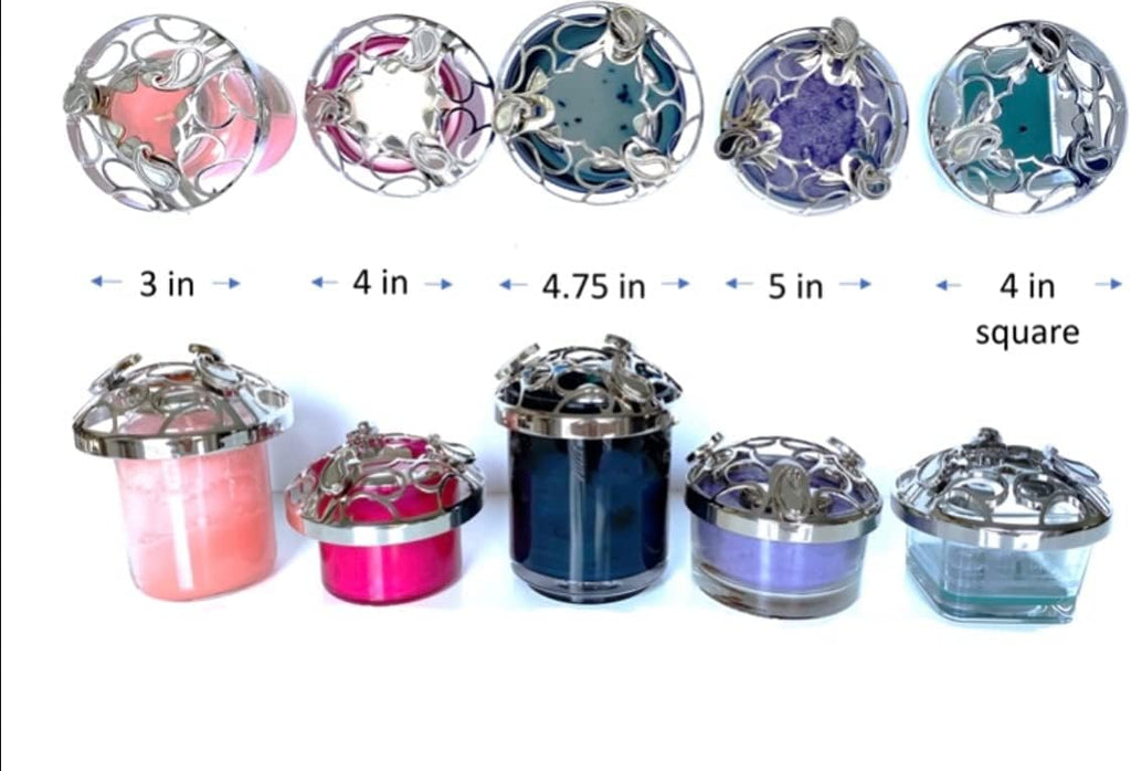 Paisley Adjustable Candle Topper - Stylish Jar Candle Cover Shade - Perfect Fit for Standard Jars