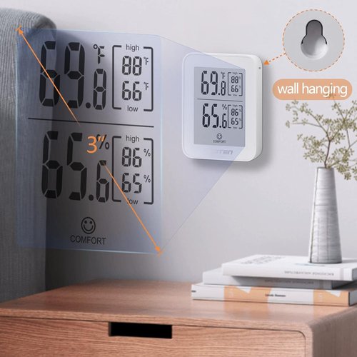DIGITEN Digital Hygrometer - Indoor Thermometer with 360° HD E-Ink Screen | Accurate Temperature & Humidity Monitor