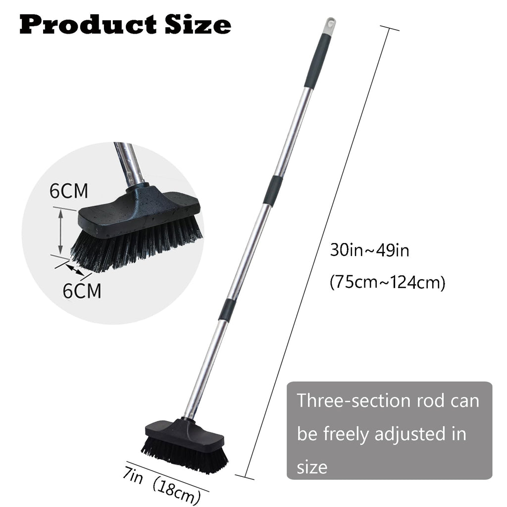 BSMstone Push Broom Brush Stiff Bristles Floor Cleaning Brush Multi-Purpose Scrubber Brushes for Bathroom Bathtub Tile Floor Deck Patio