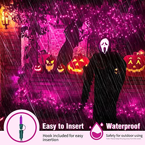 Purple Halloween Mini String Lights 2 Pack, 50 Count, 13FT Green Wire - Decorative Indoor & Outdoor Lighting