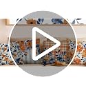 Blue Orange Flowers Decorative Throw Pillow Covers - Set of 4, 18x18