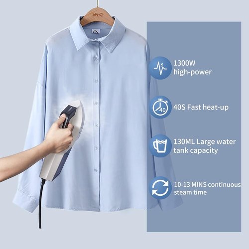 HOMETOP Handheld Clothes Steamer - 1300W Powerful & Portable | Fast 30-Second Heat-Up
