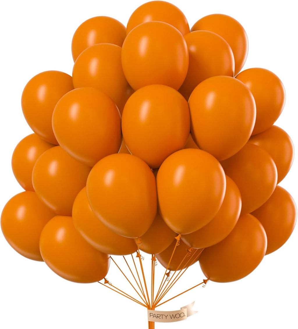 PartyWoo Burnt Orange Balloons - 100pcs 12 Inch Terracotta Rust Fall Decor for Weddings & Events