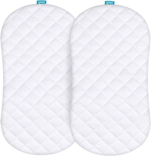 Halo - Bassinet Mattress Pad Cover | Waterproof Quilted, Ultra Soft, Breathable - 2 Pack