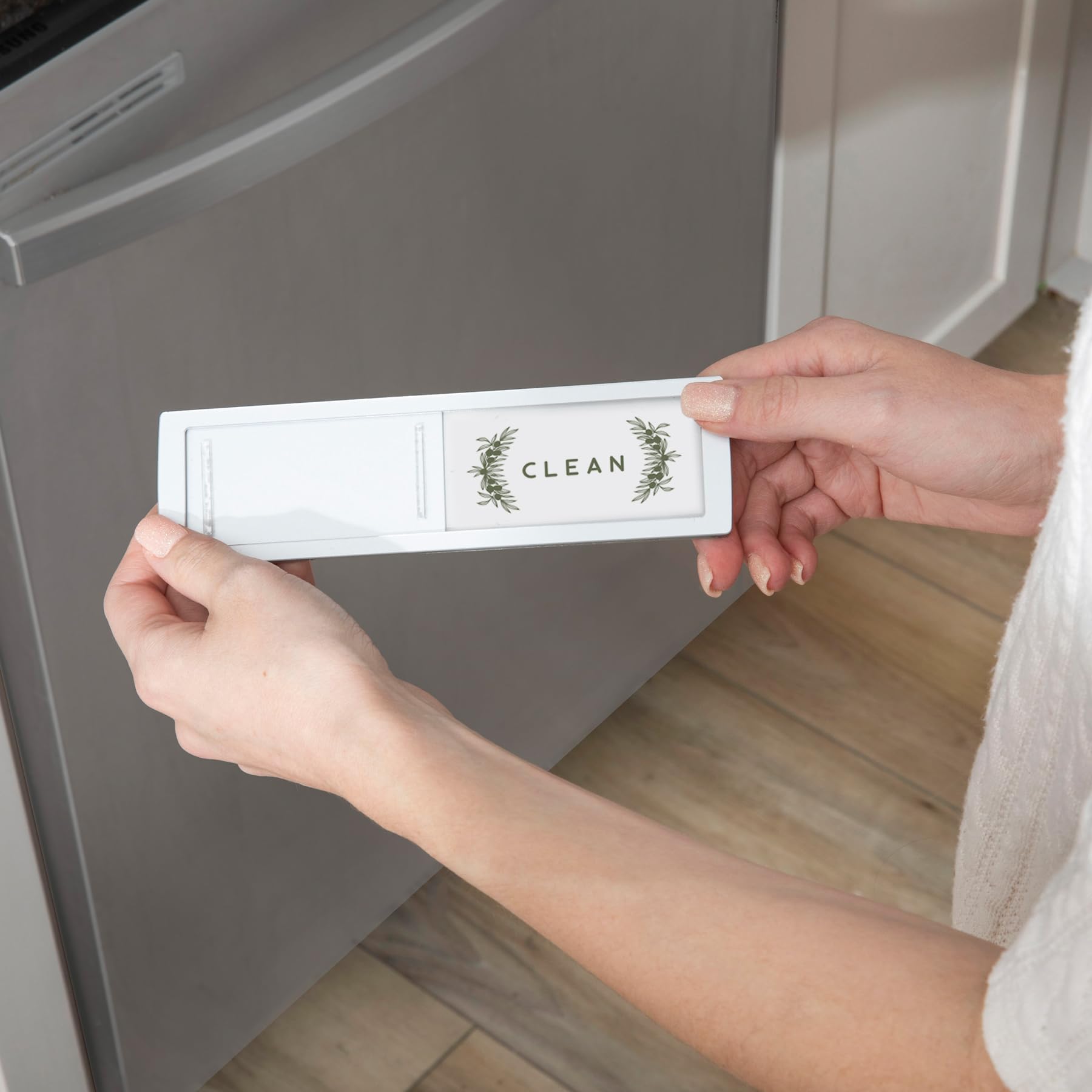 Dishwasher Magnet Clean Dirty Sign Non-Scratching Premium Magnet or 3M Adhesive Option, Non-Scratching, Elegant Greenery Design, USA Female Owned Business