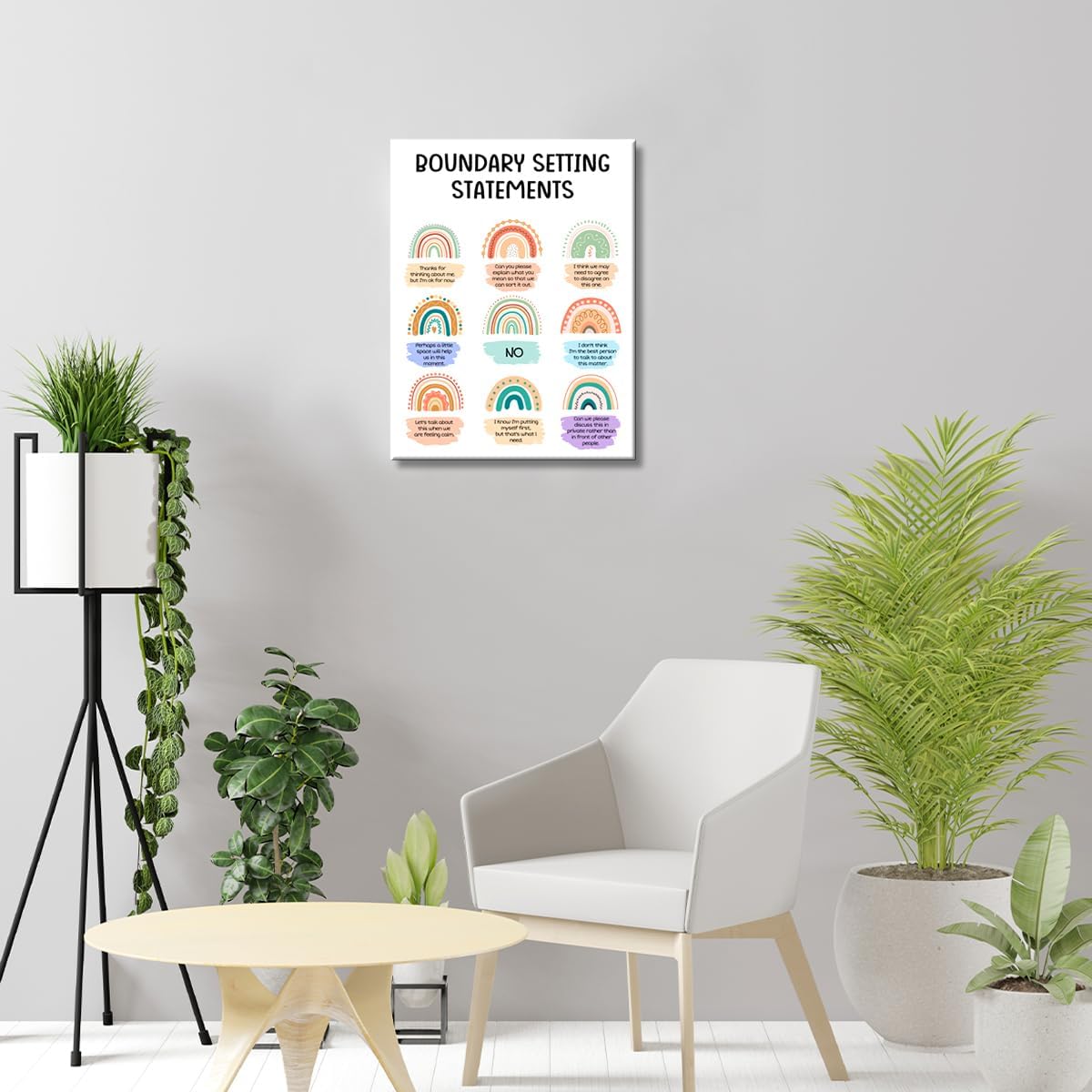 OTINGQD Boundaries Therapy Poster - Inspirational Mental Health Wall Art for Office & Home Decor