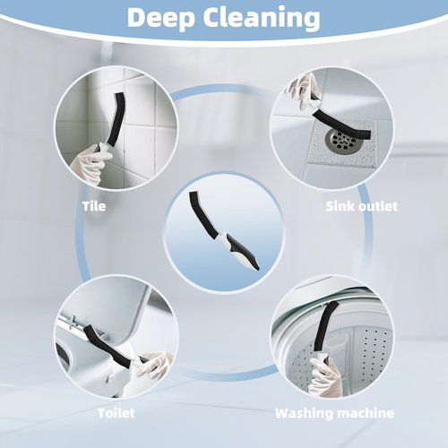 Cleangor Scrub Brush Set, Heavy Duty Scrub Brushes Crevice Cleaning Brush with Stiff Bristles, 3 Different Brushes Included for Household Use, Grout, Tile, Bathroom, Kitchen, Bathtub, Floor