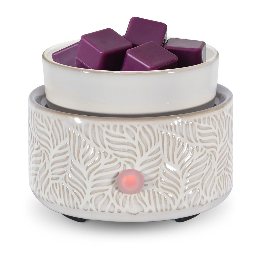 copinpin Electric Wax Melt Warmer 4-in-1 Candle Warmer for Scented Wax Melter Cute Ceramic Fragrance Wax Burner for Home Office Bedroom Deco Gift for Women White