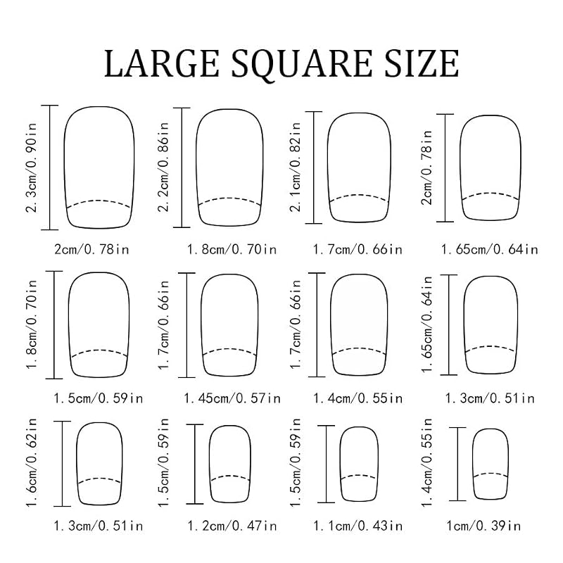 Medium Square Press On Nails Floral Design 24 Pcs