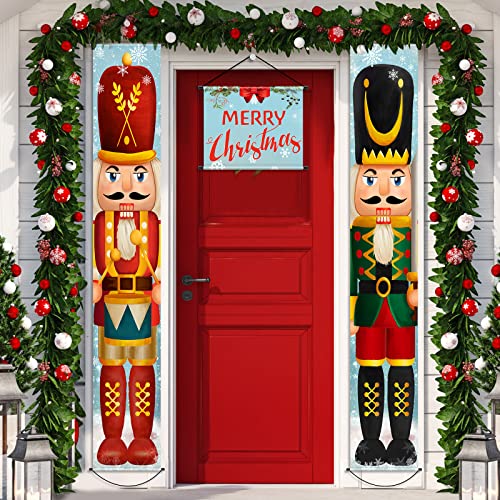 Christmas Nutcracker Banner Decorations 71x12 Inches for Holiday Home Decor