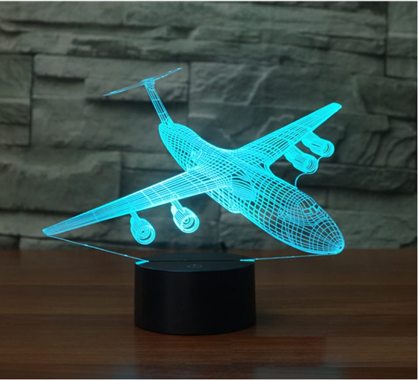 SUPERHONGJIHAO 3D Airplane Night Light Aircraft Led Table Lamp with Remote Control 16 Color Changing Xmas Birthday Gift