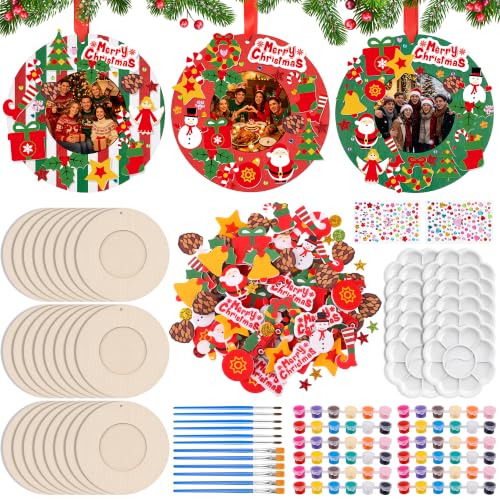 24 Sets Christmas Wooden Photo Frame Ornaments DIY Craft Kit - Astivac Variation of THIS listing: Christmas