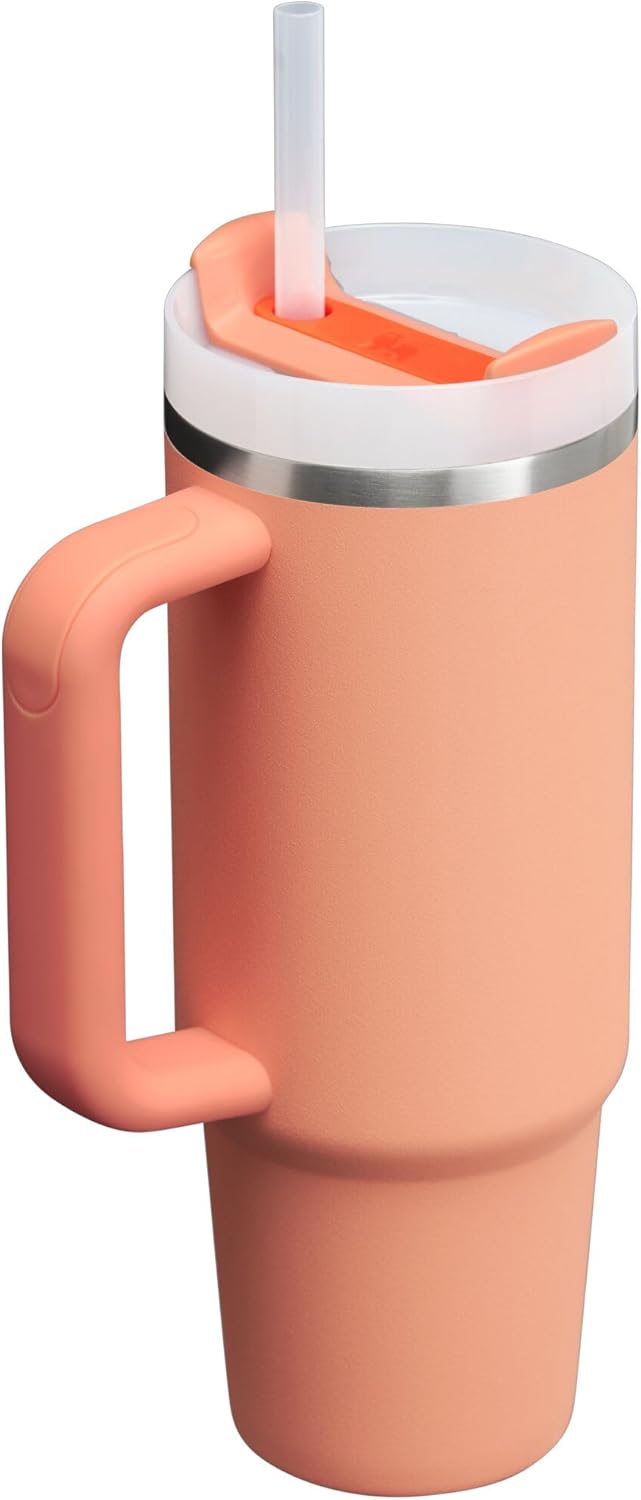 STANLEY Quencher H2.0 Tumbler - 30 oz Insulated Stainless Steel with Handle & Straw | BPA-Free Nectarine