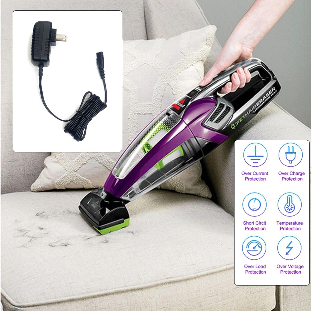 Bissell Replacement Charger - 14.4V Lithium Ion for Pet Hair Eraser Models 2390, 2390A, 2284, 2284W