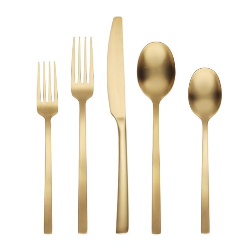 Cambridge 807420Hgy12X Beacon Gold Satin 20-Piece Flatware Set