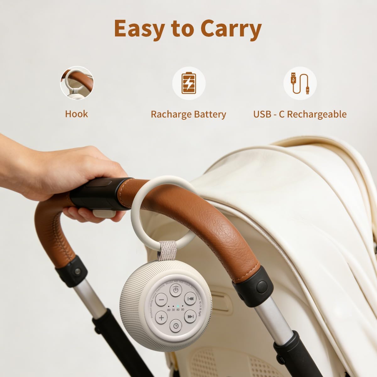 Skiennix Portable Travel Sound Machine - 30 Soothing Sounds & 40h Battery Life | Adjustable Volume & Timers