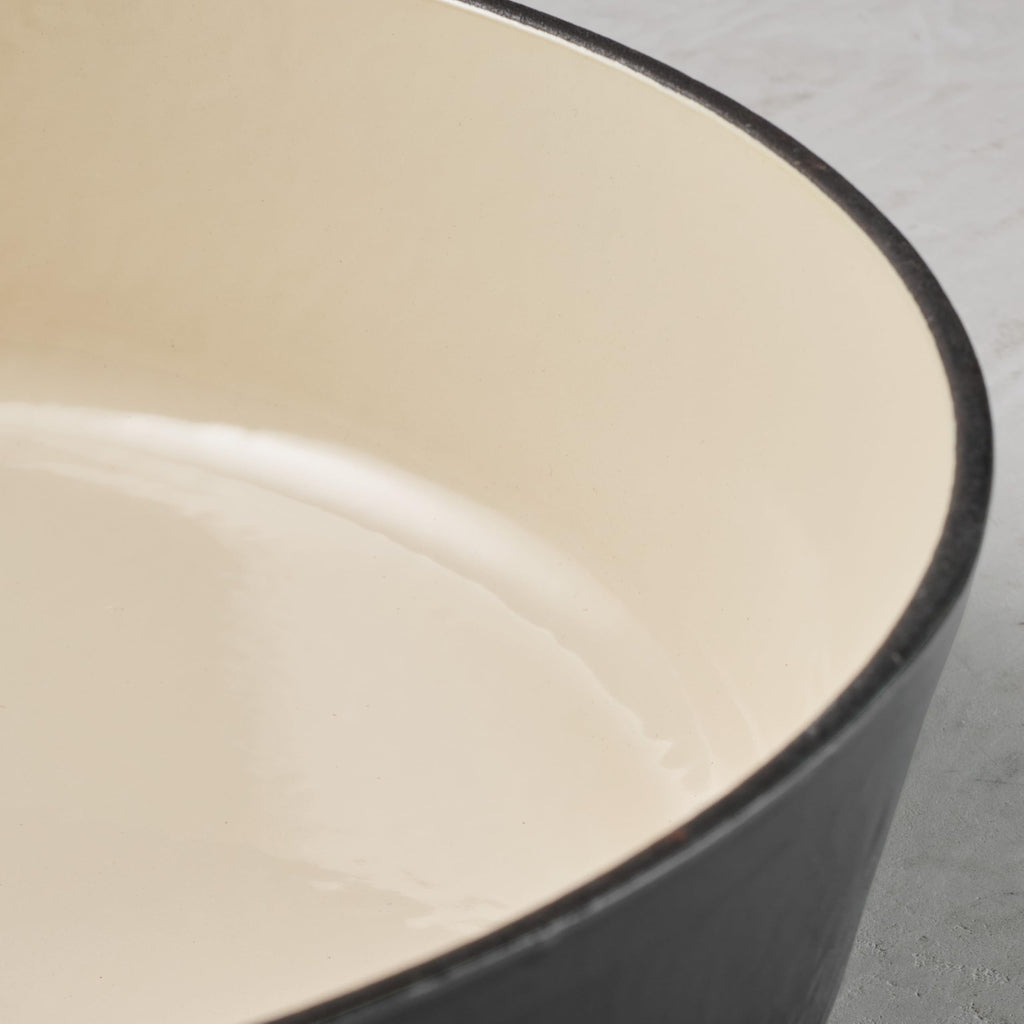 Tramontina Bestow Enameled Cast Iron Braiser Pan with Lid, 4-quart, Smoke with Gold Knob