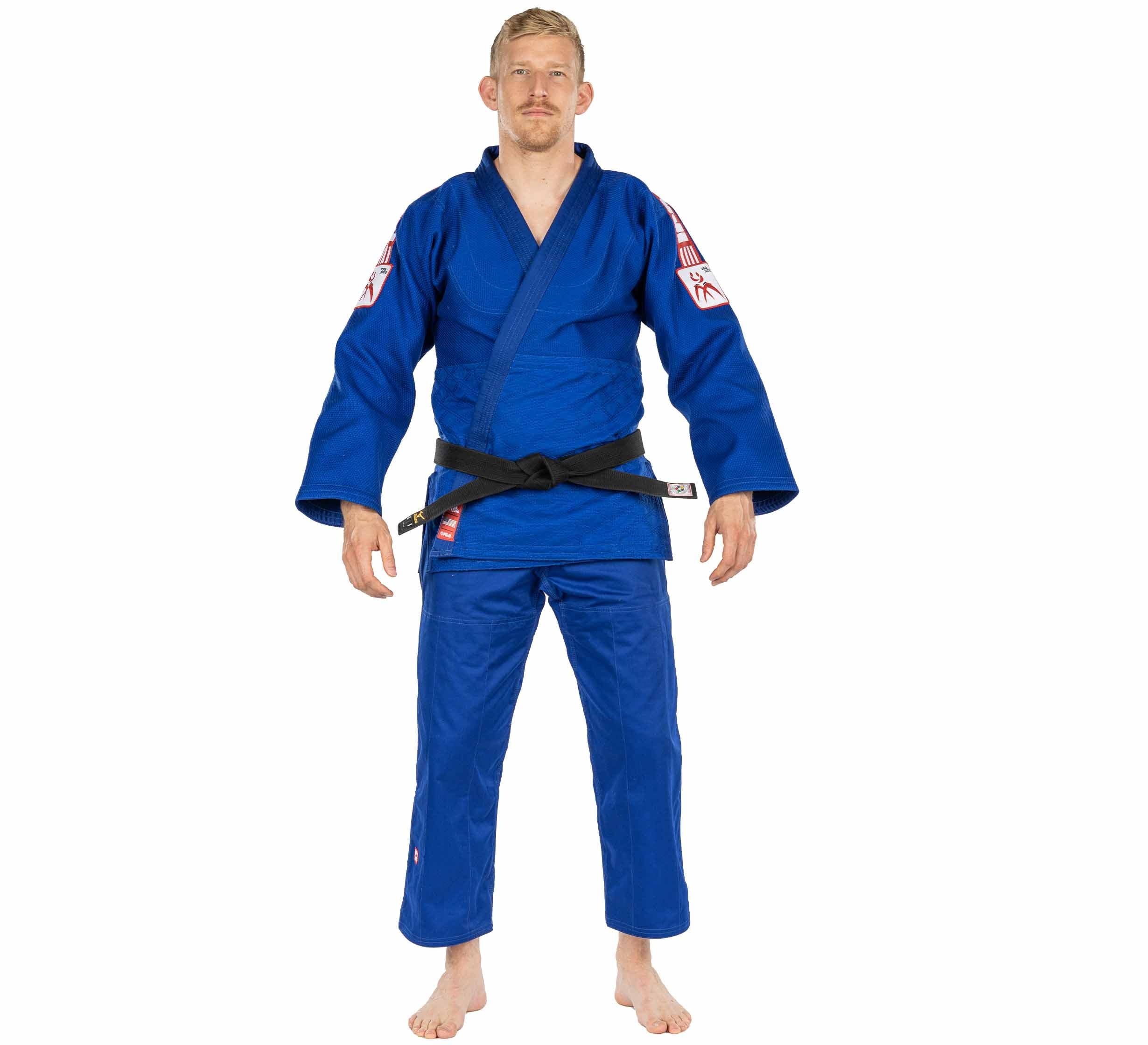 FUJI USA Judo Single Weave Judo Gi Uniform - Kids & Adults Cotton Training Gi for Judo and Karate, Blue, Size 4