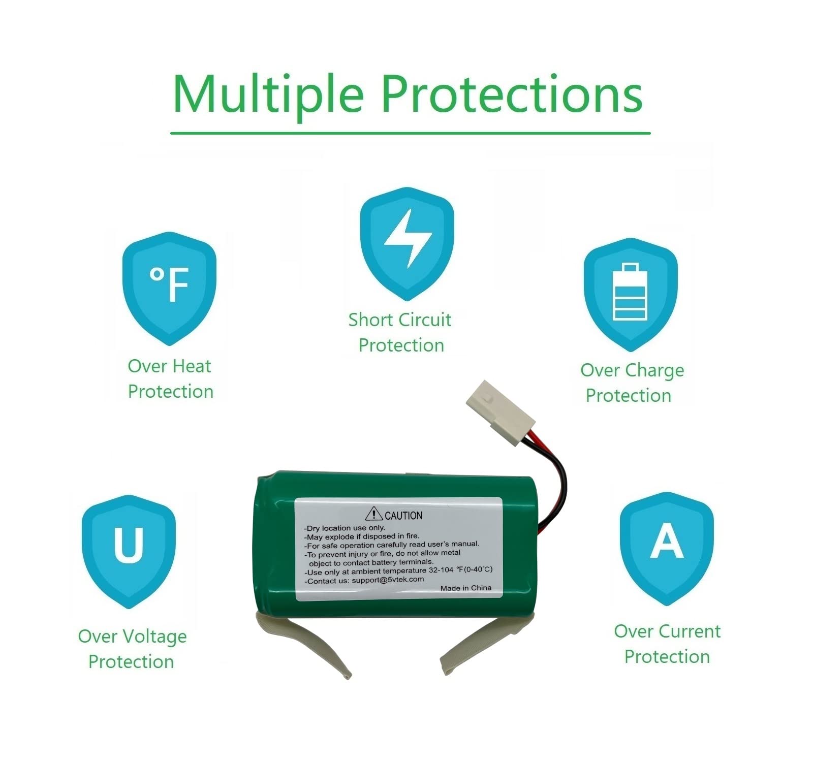 FIVO Replacement Battery for Bissell EV675, 2503, 2933, 2859, 3115, Bob Sweep WJ540011, WP460011RO Robotic Vacuum 2600mAh 14.8V