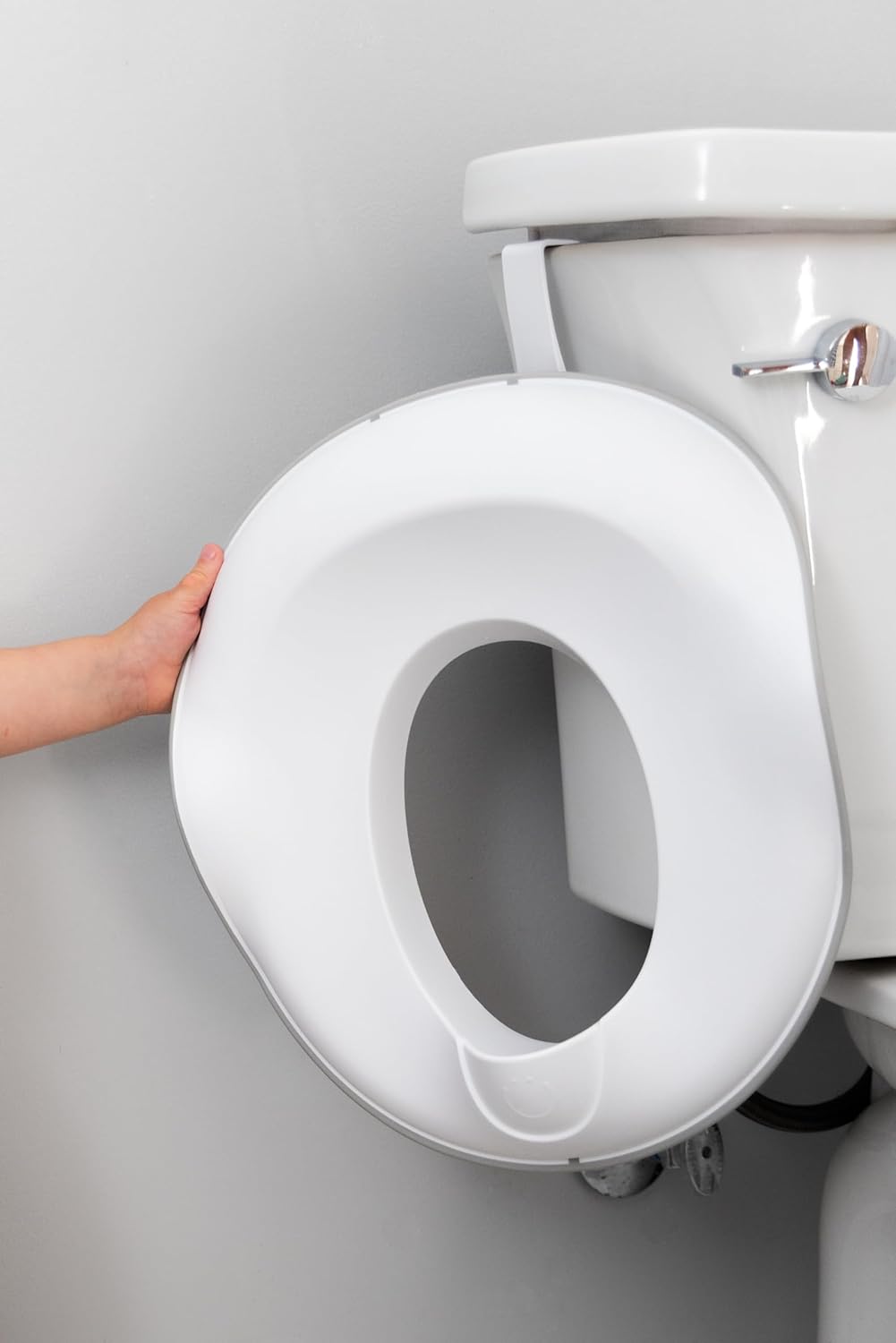 Ubbi Adjustable Toilet Trainer for Toddlers - Built-In Handles & Bonus Potty Hook | Gray