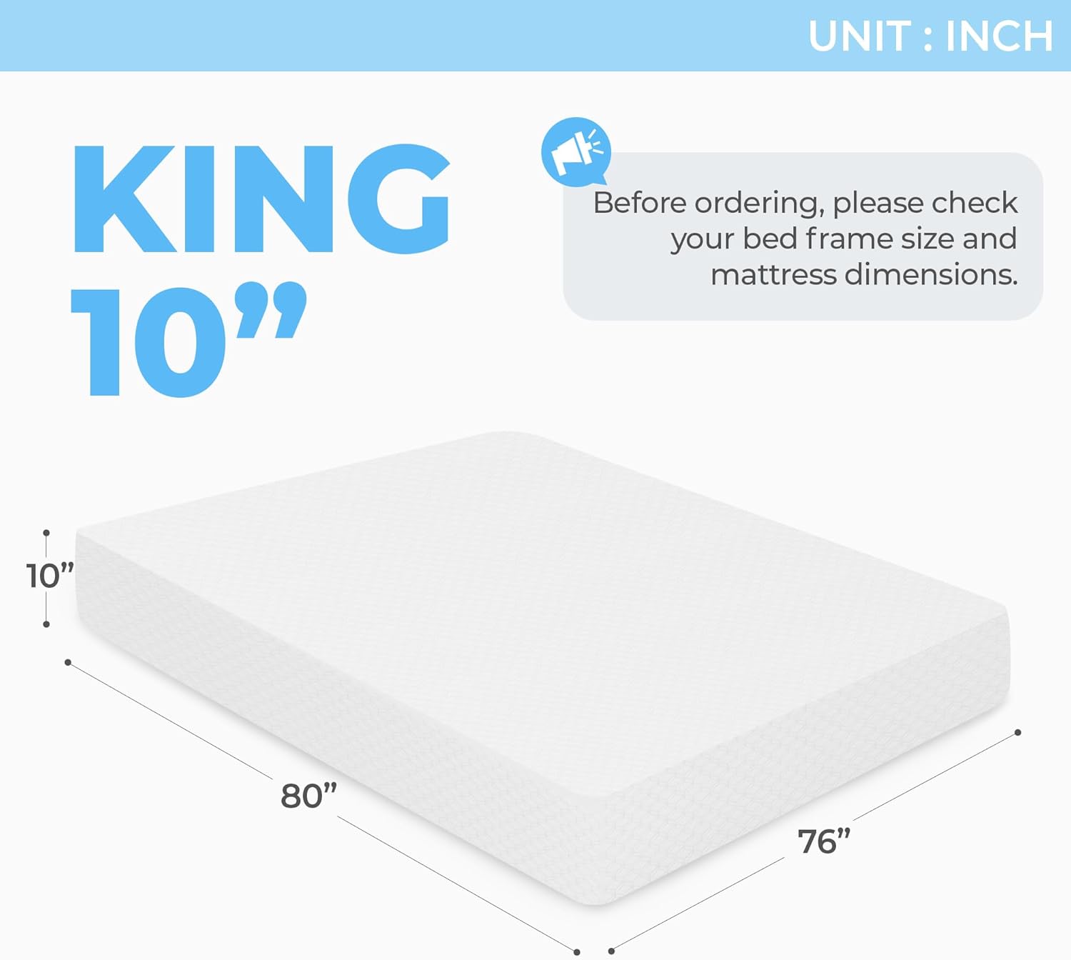 Neo Sleep 10-Inch King Cooling Gel Memory Foam Mattress - Medium Firm Pressure Relief | CertiPUR-US Certified