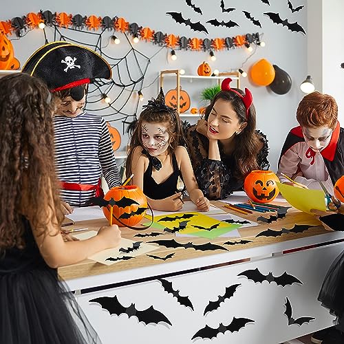 120 Pcs 3D Black Bat Wall Decor - Halloween Stickers Set