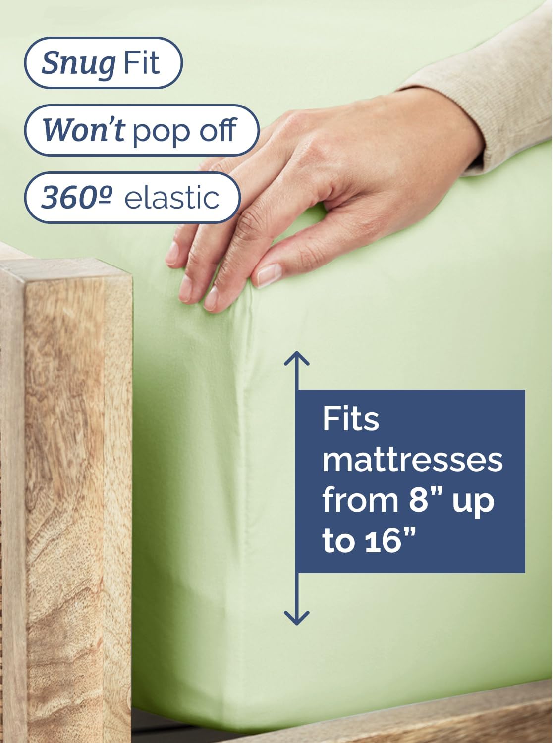 Skiennix Twin XL Sheet Set - Comfy, Breathable & Cooling Bedding - Deep Pockets, Wrinkle-Free - Light Sage Green