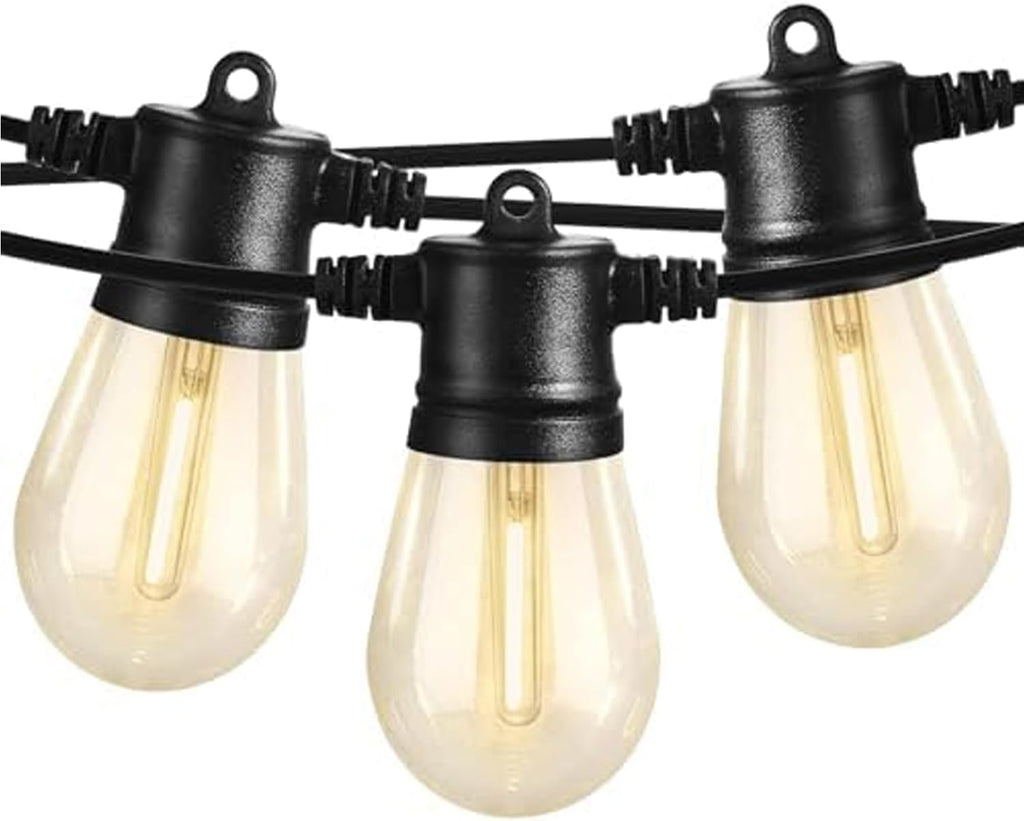 SUNTHIN Outdoor String Lights - 48FT Patio Lights with 16 Shatterproof LED Bulbs for Garden & Parties