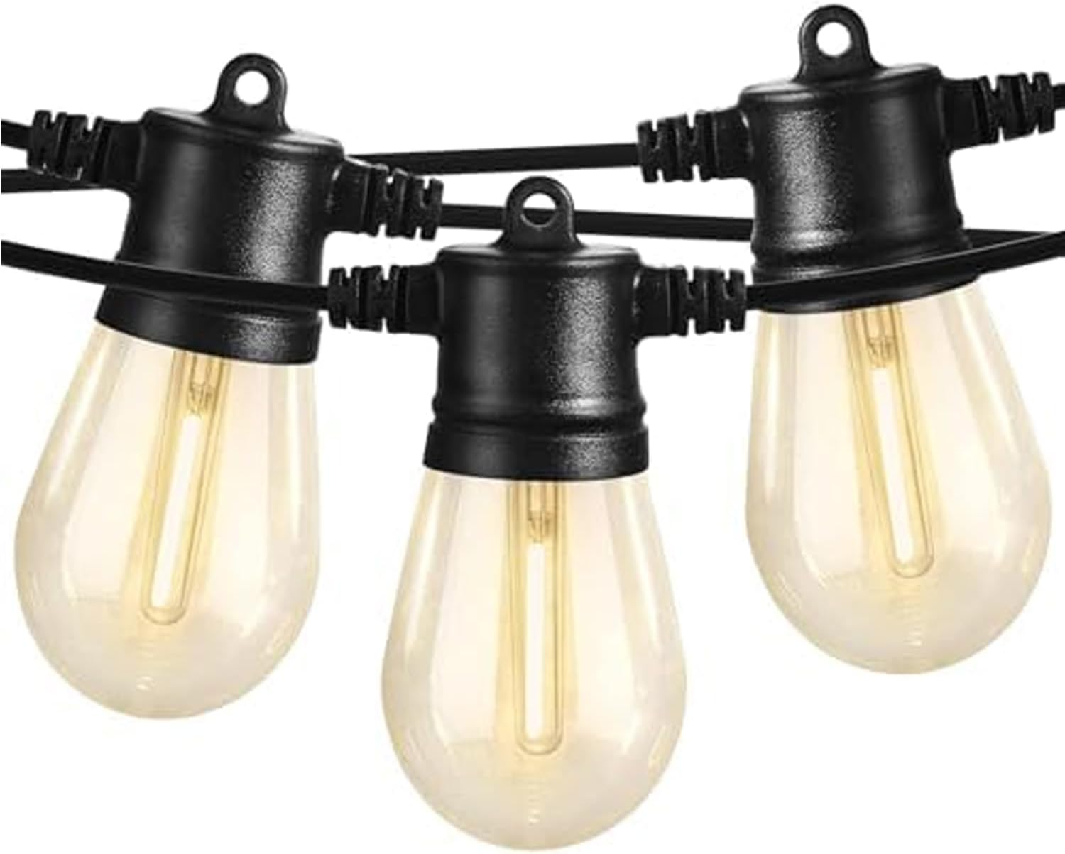 SUNTHIN Outdoor String Lights - 48FT Patio Lights with 16 Shatterproof LED Bulbs for Garden & Parties